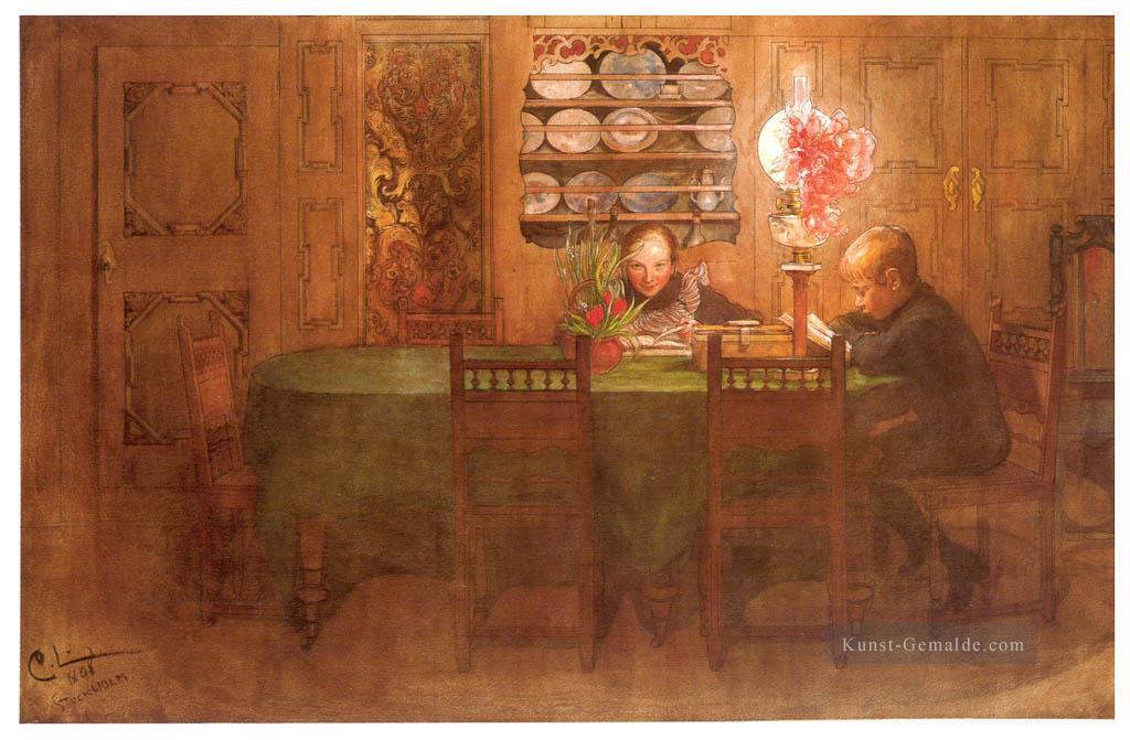 los deberes 1898 Carl Larsson Ölgemälde